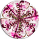 Perfect Digital Flower Art In Dark Pink, Floral Round Wall Art, 11"