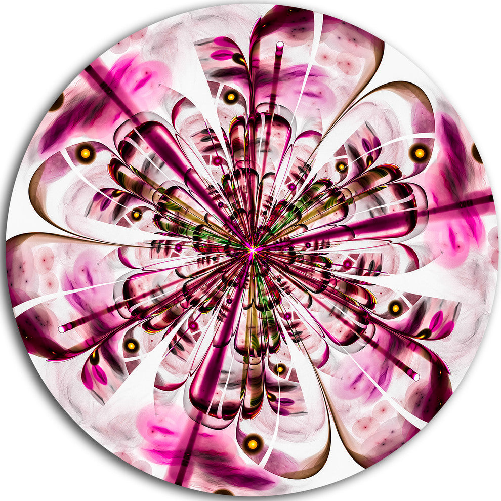 Perfect Digital Flower Art In Dark Pink, Floral Round Wall Art, 11"