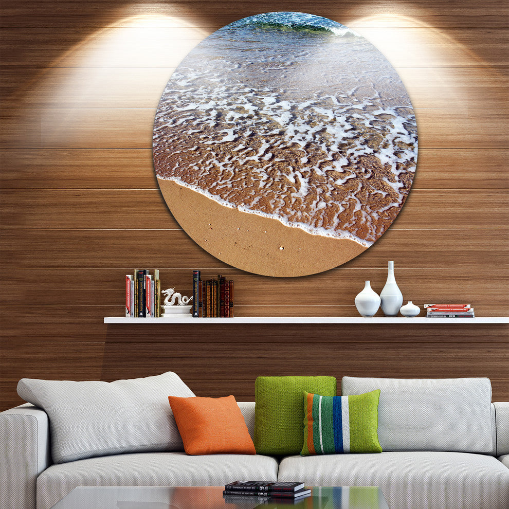 Ashdod Israel Clear Seashore, Modern Beach Round Wall Art, 36"