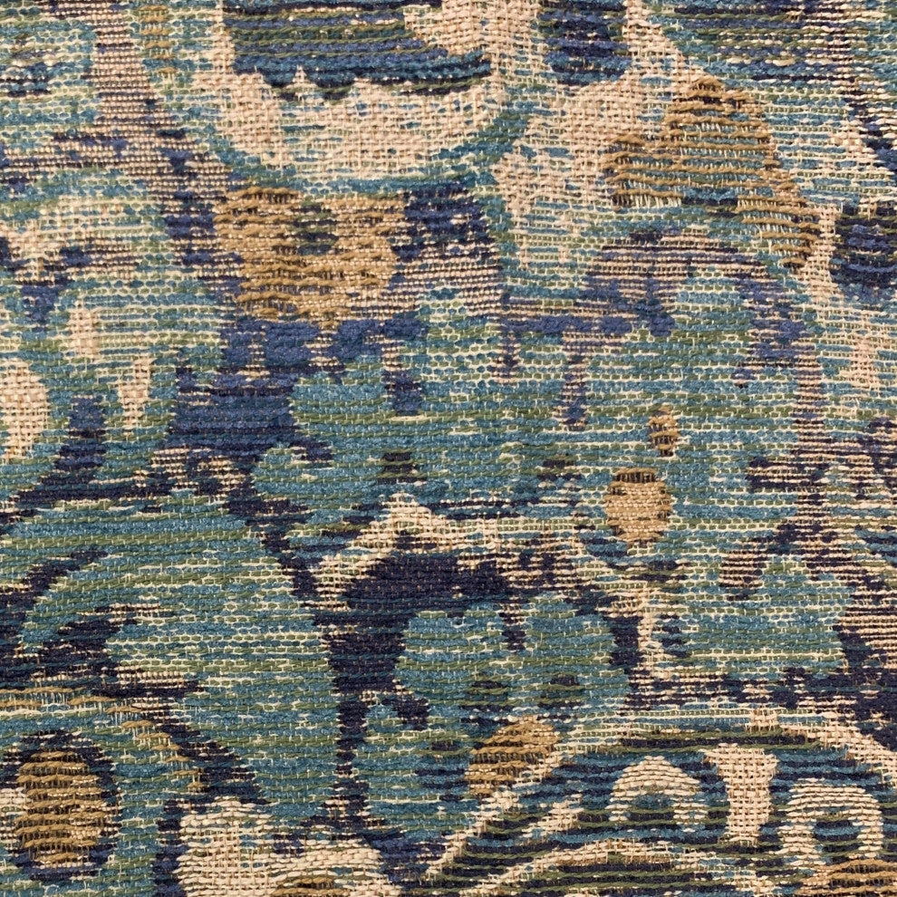 Plutus Blue Amazonian Damask Luxury Throw Pillow, 16"x16"