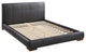 HomeRoots King Black Faux Leather Quilted Platform Bed