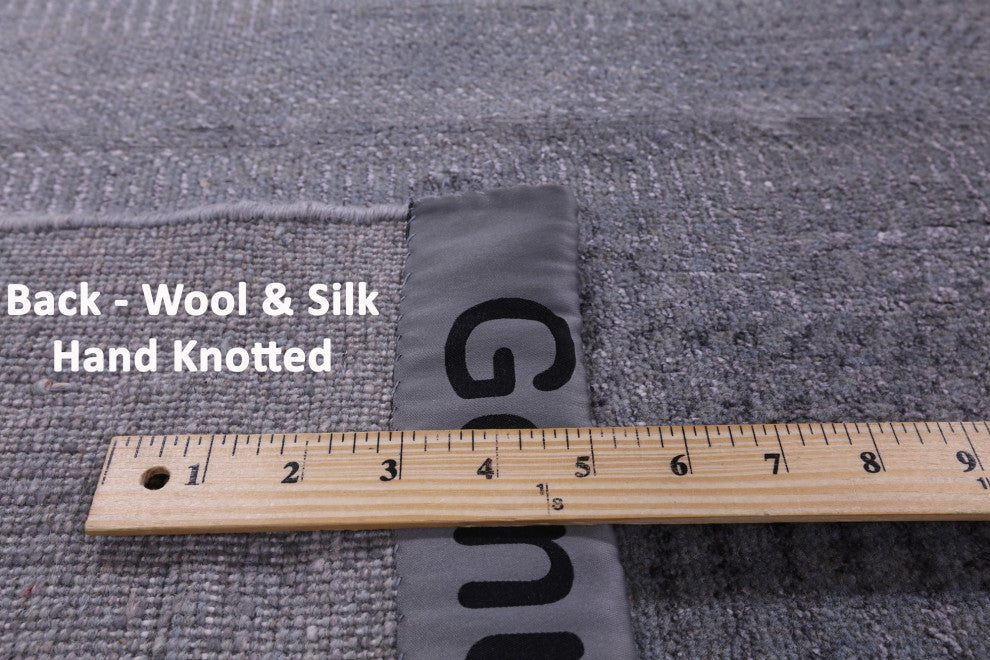 8' 3" X 10' 2" Savannah Grass Handmade Wool and Silk Rug Q11441