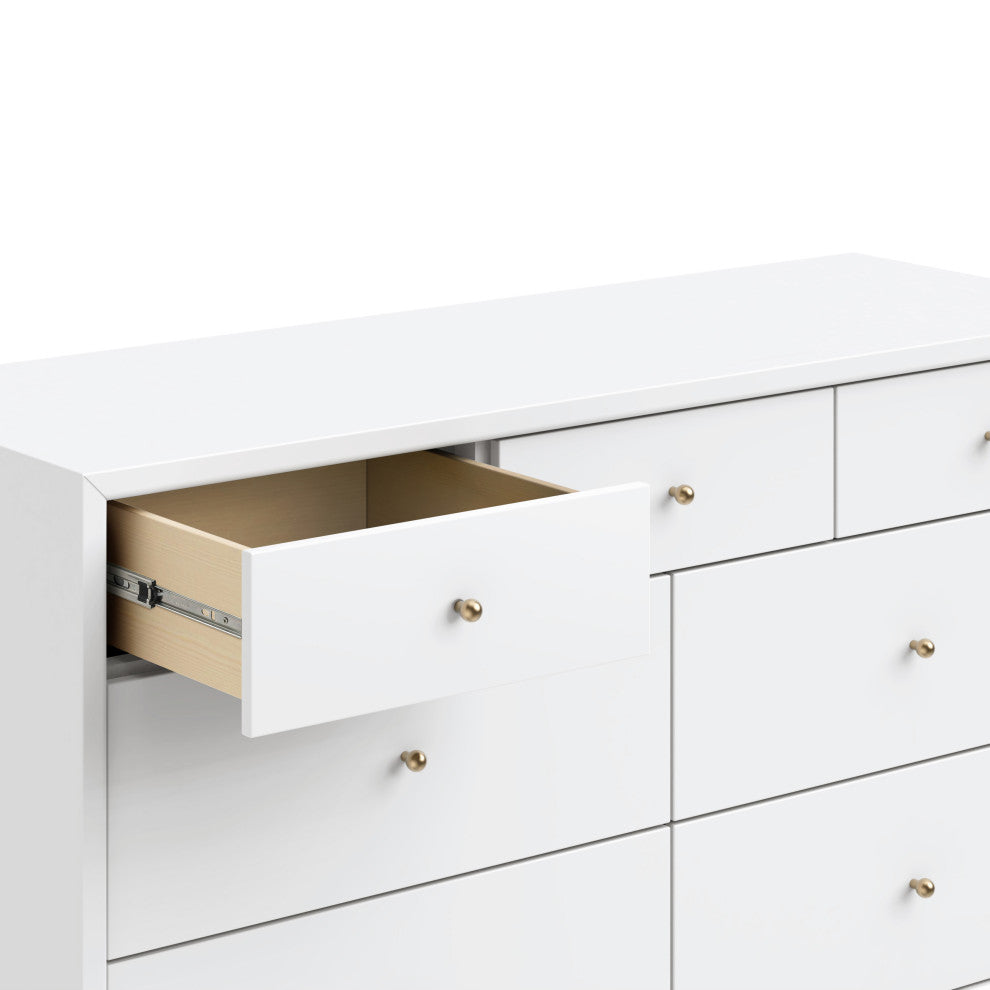 Palma 7-Drawer Assembled Double Dresser, Warm White