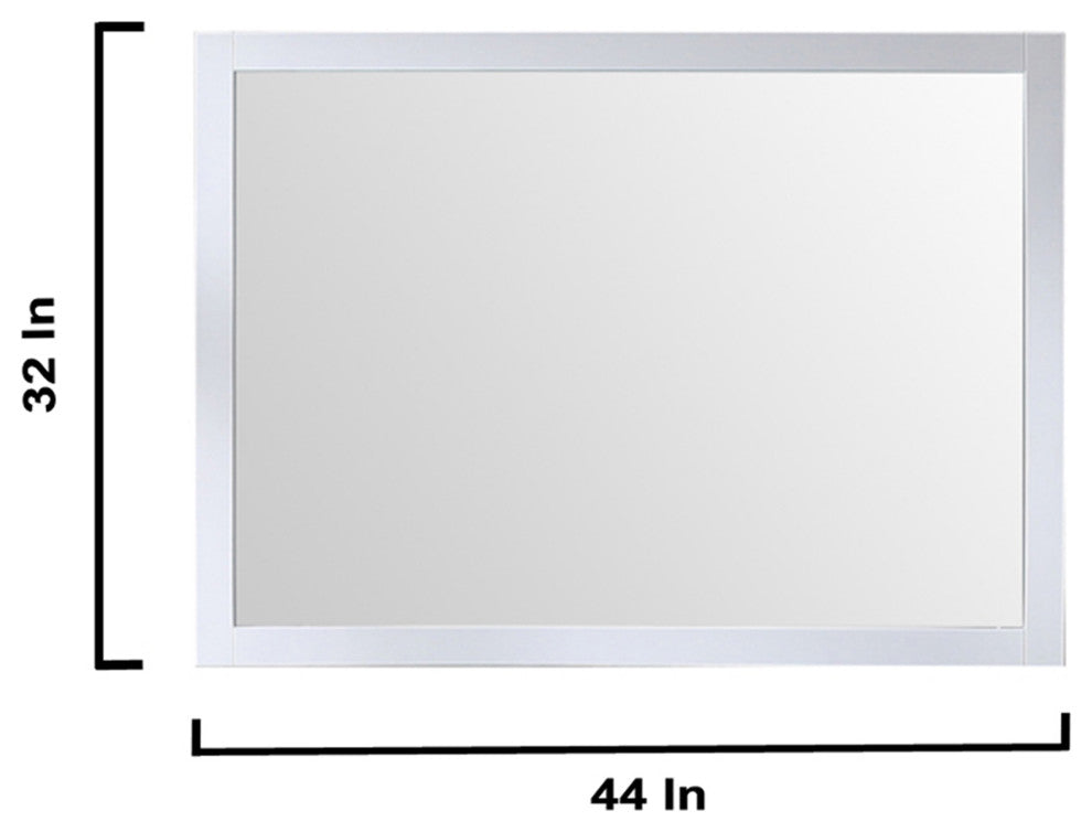 Marsyas 48" White Single Vanity, Gray Quartz Top, White Sink and 44" Mirror