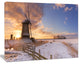 Dutch Windmills at Sunrise, Abstract Canvas Art Print, 40x30