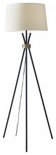 60" Black Tripod Floor Lamp With White Empire Shade