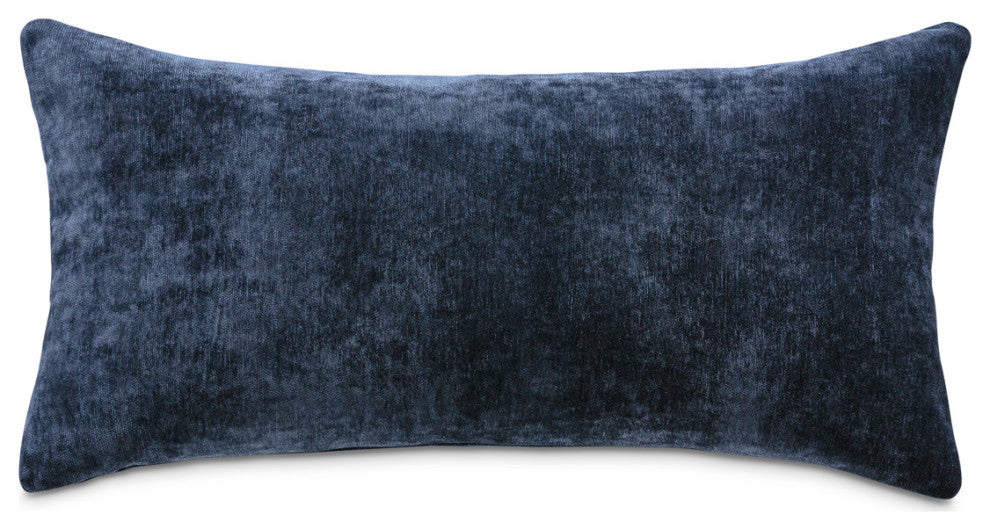 The Smith 13"x24" Oblong Chenille Pillow, Set of 2, Midnight