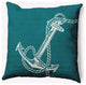 26x26" Anchored Nautical Decorative Indoor Pillow, Ocean Teal