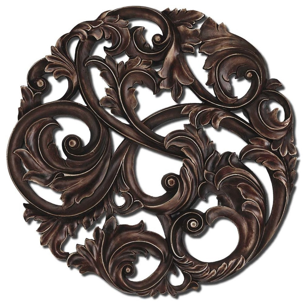 Aged Copper Leaf Swirl