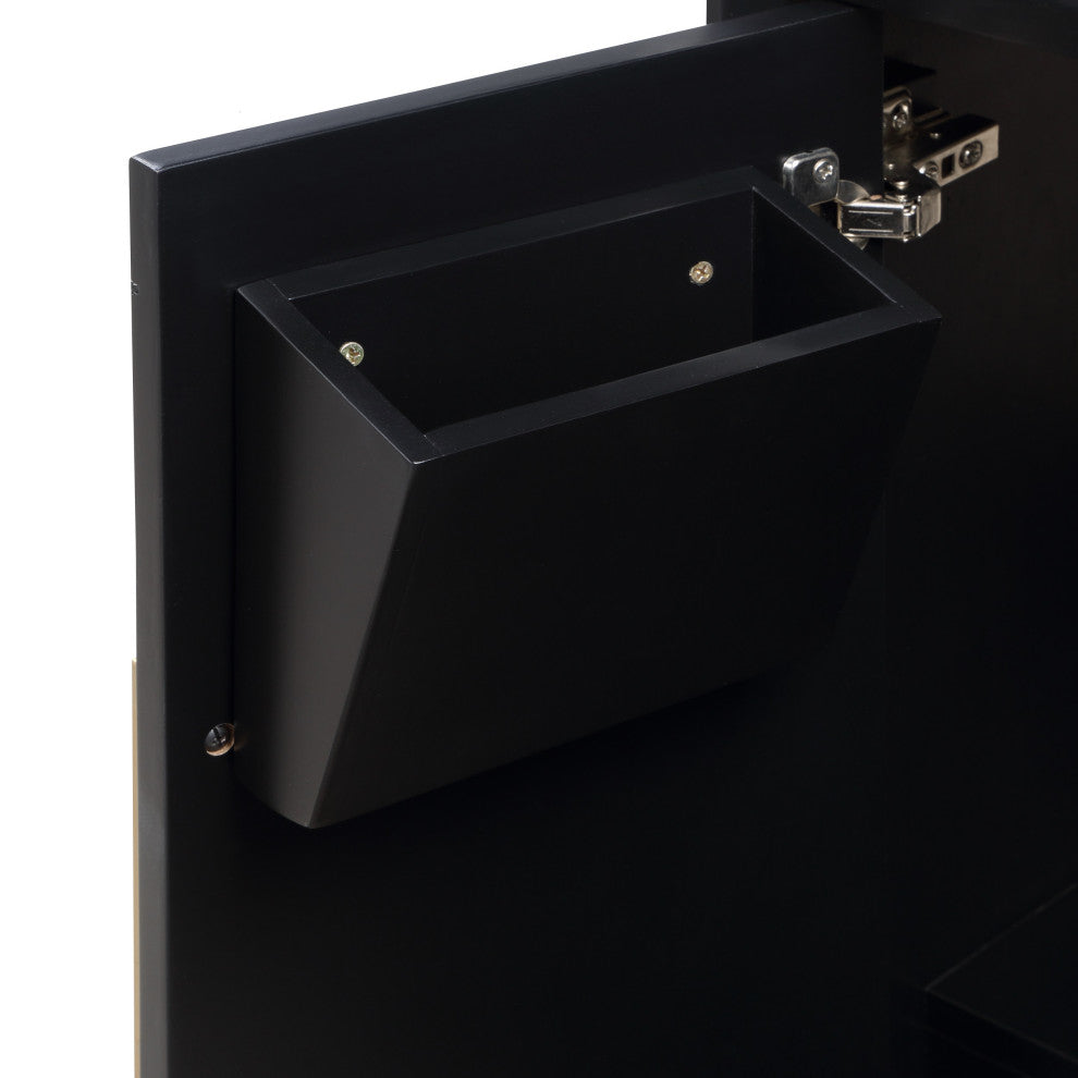 Gracie Bathroom Vanity, Midnight Black With White Quartz, 48"