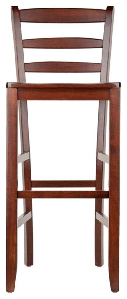 Winsome Benjamin 29" Solid Wood Bar Stool in Antique Walnut (Set of 2)