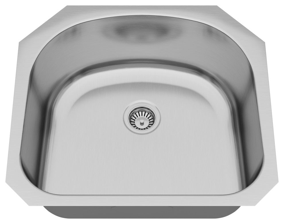 Blue Ocean 23 1/4" KSS861 16 Gauge Stainless Steel Undermount Kitchen Sink