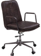 Benzara BM268944 Office Chair With Leather Seat/Channel Stitching, Dark Brown