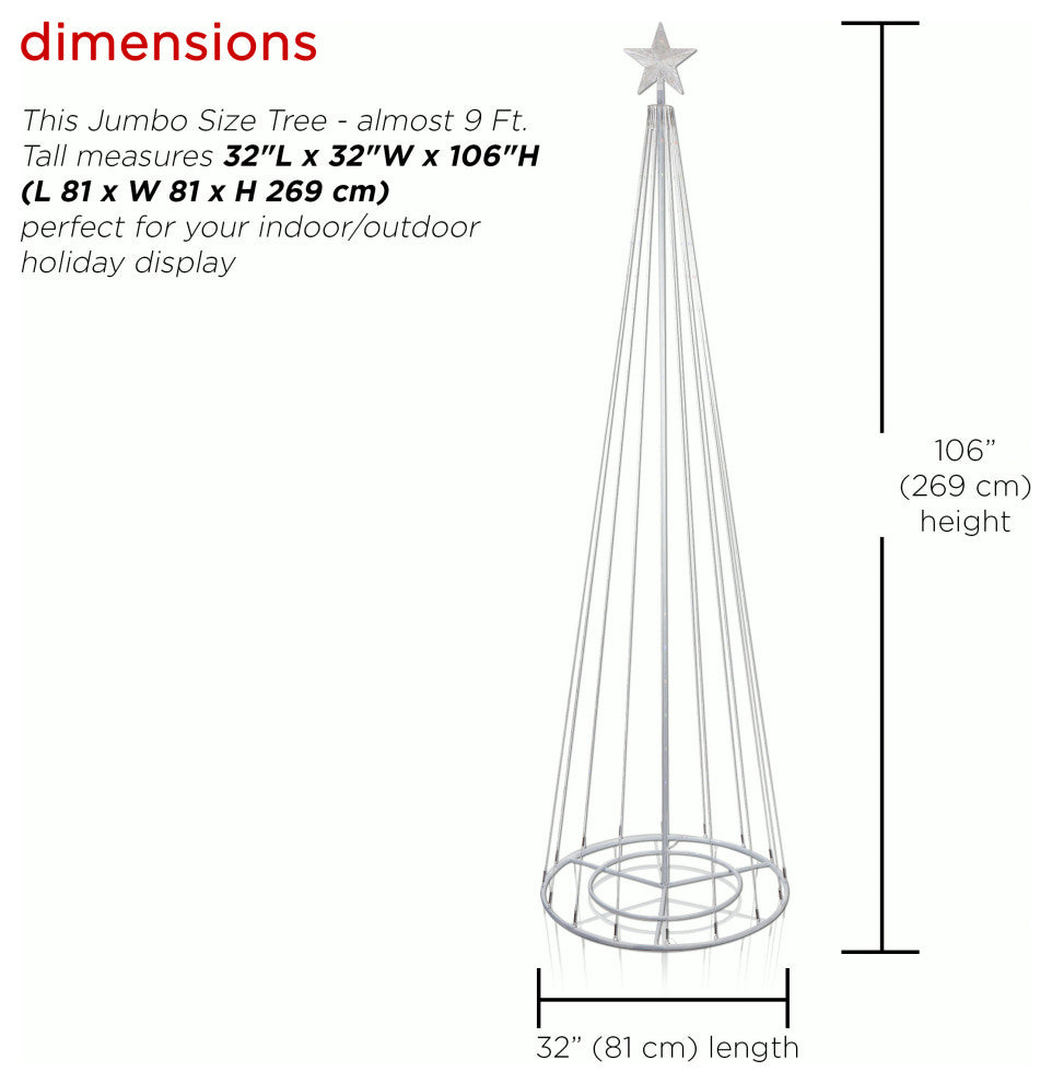 Large Tower Christmas Tree with Multi-Functional LED Lights