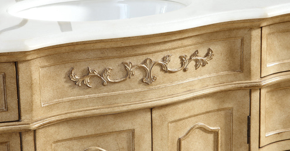 Bathroom Vanity, Antique Beige, 60", Single Sink