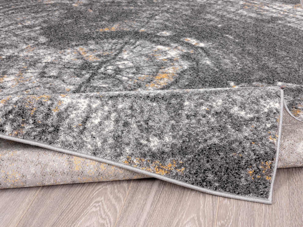 Abani Laguna LAG140A Grey Fractured Wood Area Rug
