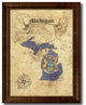 Michigan State Vintage Map, 30"x39"