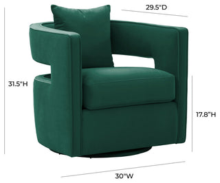 TOV Furniture Kennedy Forest Green Swivel Chair