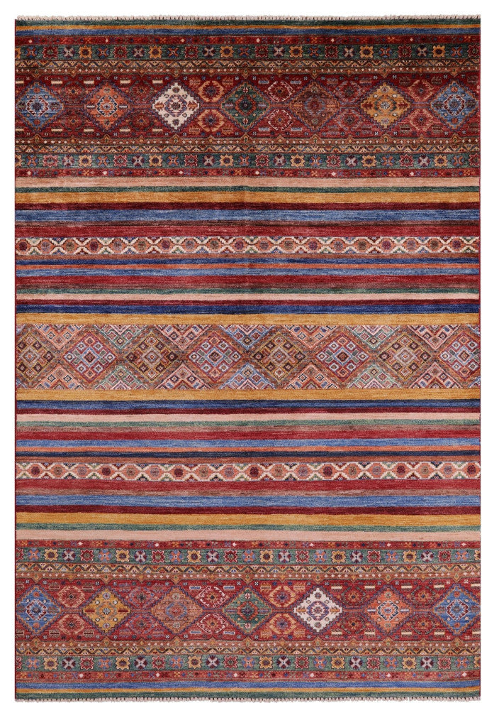 Handmade Khorjin Super Kazak Wool Rug 6' 8" X 9' 10" Q10742
