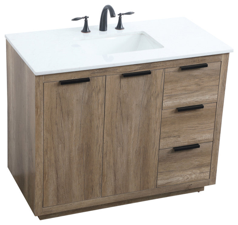 Bethany Single Bathroom Vanity, Natural Oak, 42"