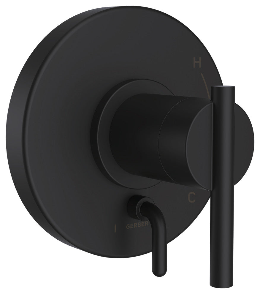 Parma Pressure Balance Trim Kit Valve Only w/ Diverter on Valve Satin Black