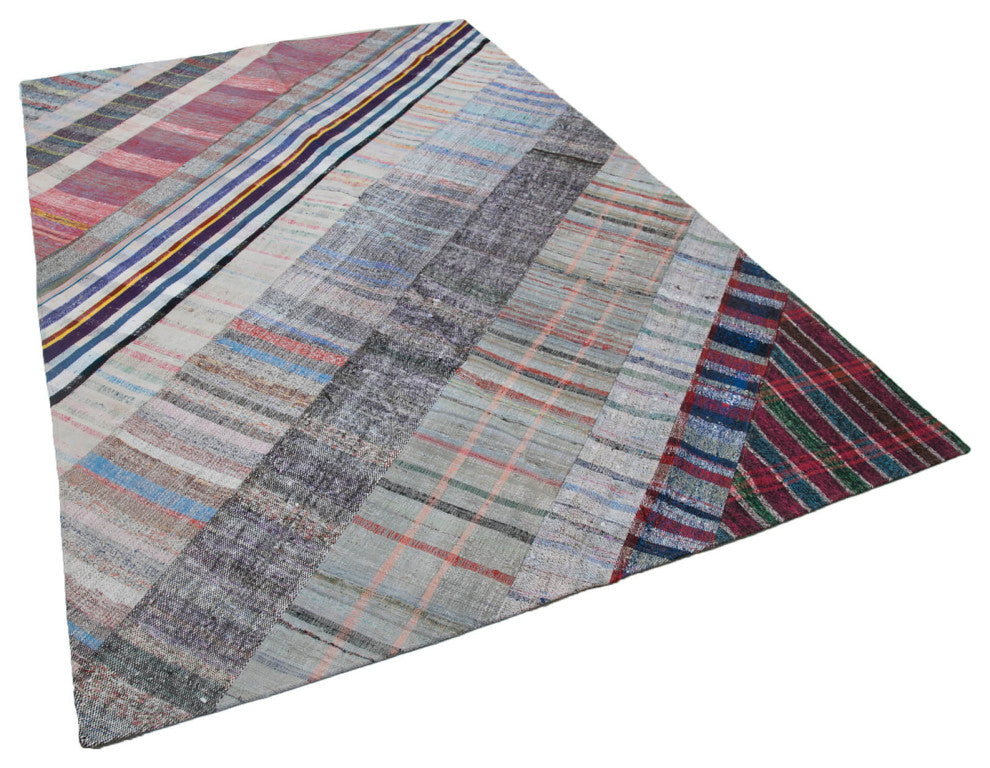 Rug N Carpet - Handmade Anatolian 6' 8'' x 9' 11'' Tribal Patchwork Kilim Rug