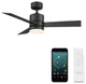 Axis 1 Light 44 in. Indoor Ceiling Fan, 2700K, Matte Black