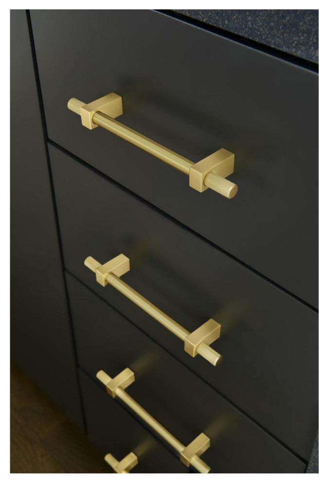 Jeffrey Alexander 698-12 Larkin Outer Knurled 12" Center to - Satin Nickel