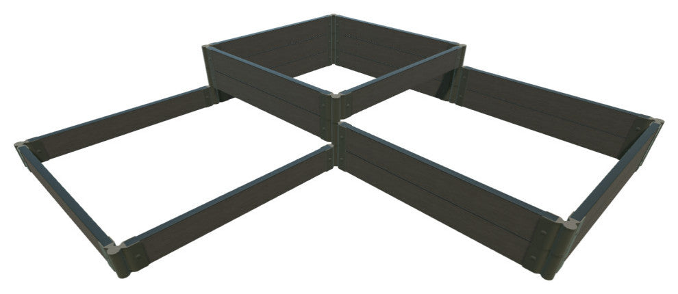Weathered Wood 'Fort Knox' - 8' X 8' X 16.5" Straight Corner Raised Garden Bed (