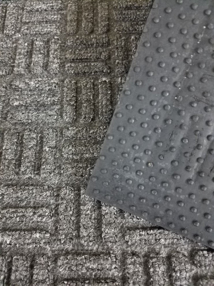 Outdoor Front Door Mat Checkerboard Yvan Polypropylene Rubber Rug 24x16 Grey