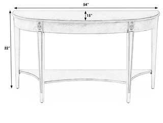 Astor 54"W Demilune Wood Console Table, Nutmeg
