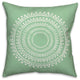 Centered Green Boho Circle 20x20 Indoor/Outdoor Pillow