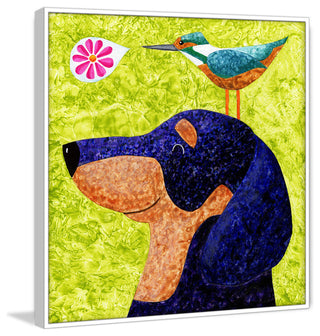 "Up Birds Scope" by Janet Nelson Floater Framed Print Canvas, 48x48