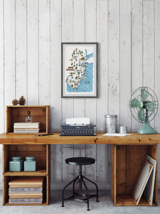 "NJ Spots" Framed Painting Print, 8x12