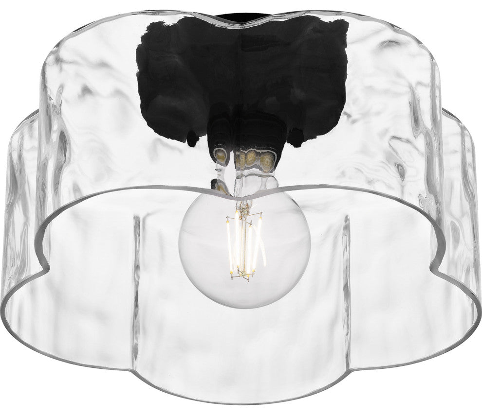 Quoizel QSF6760 Lilly 14"W Flush Mount Drum Ceiling Fixture - Matte Black