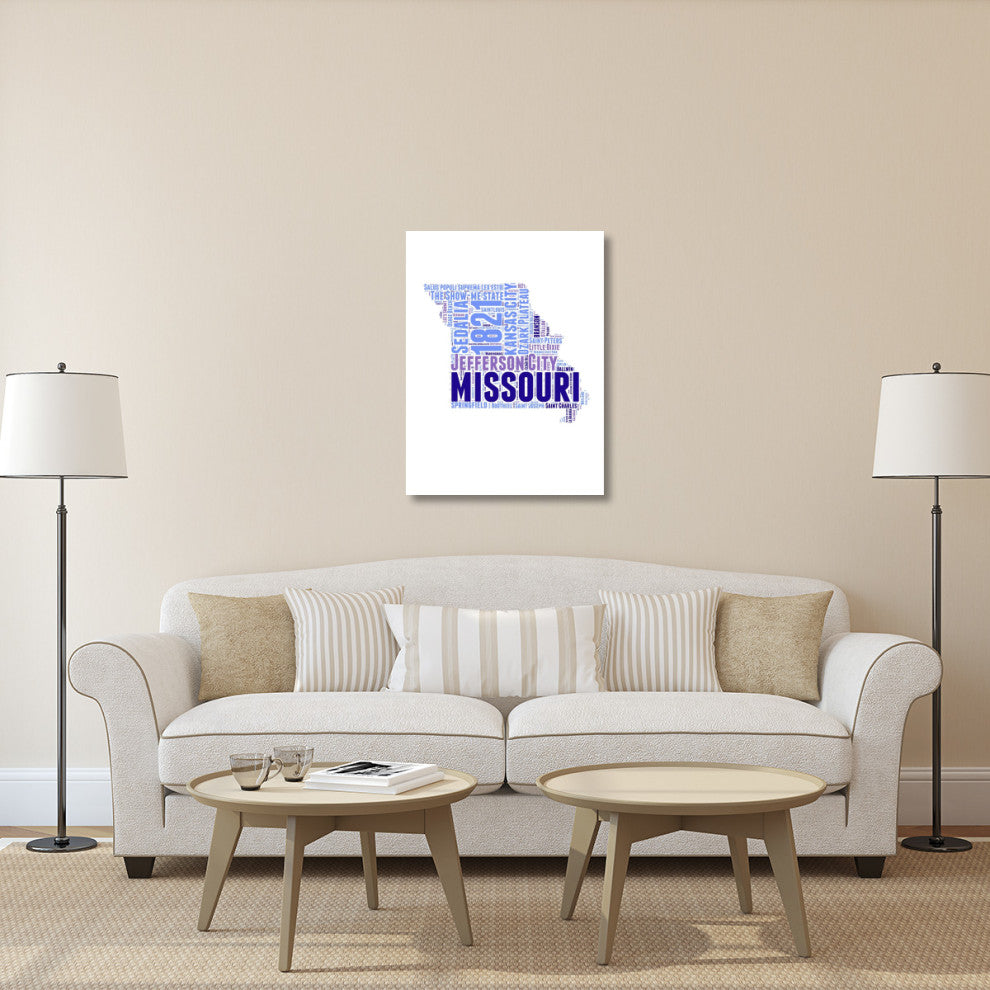 "Missouri Word Cloud Map" Fine Art Print