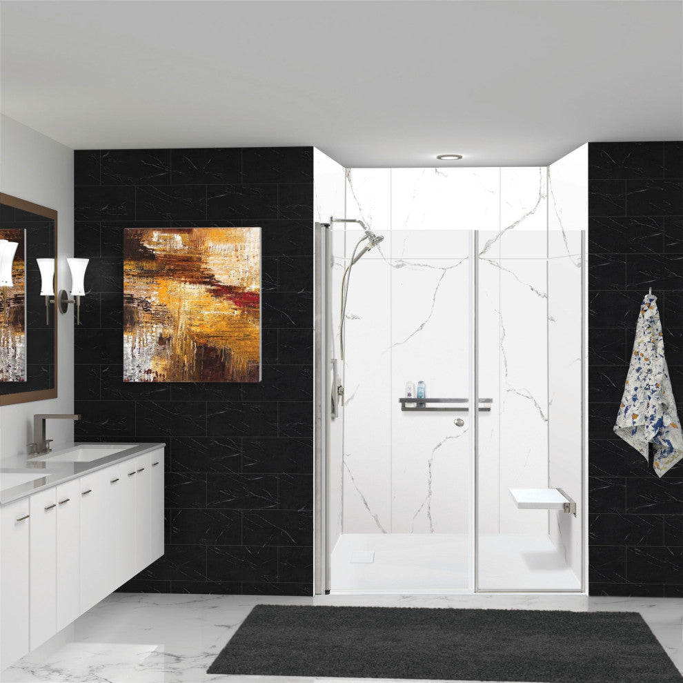 Transolid Titan 60" x 32" x 96" Walk" Shower Kit With End Drain