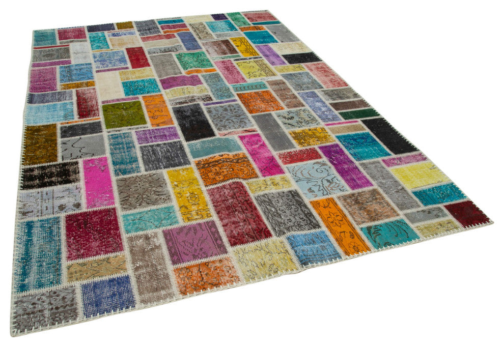 Rug N Carpet - Handmade Anatolian 6' 10" x 9' 9" Antique Patchwork Area Rug