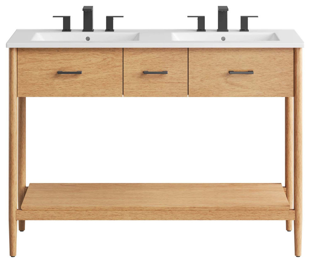 Zaire 48" Double Sink Bathroom Vanity - Natural White