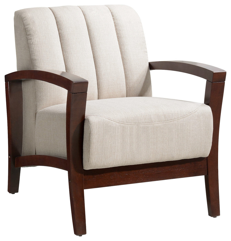 Modern Contemporary Fabric Armchair, Taupe, Fabric, Wood