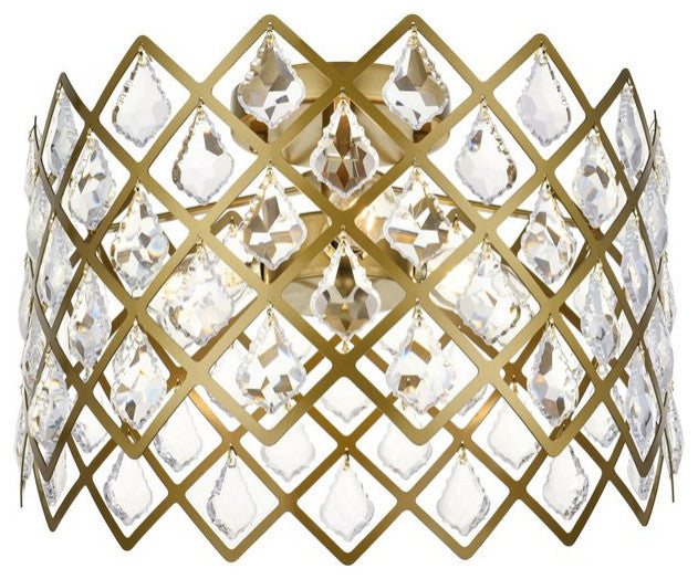 Lacy 13" Flush Mount, Brass