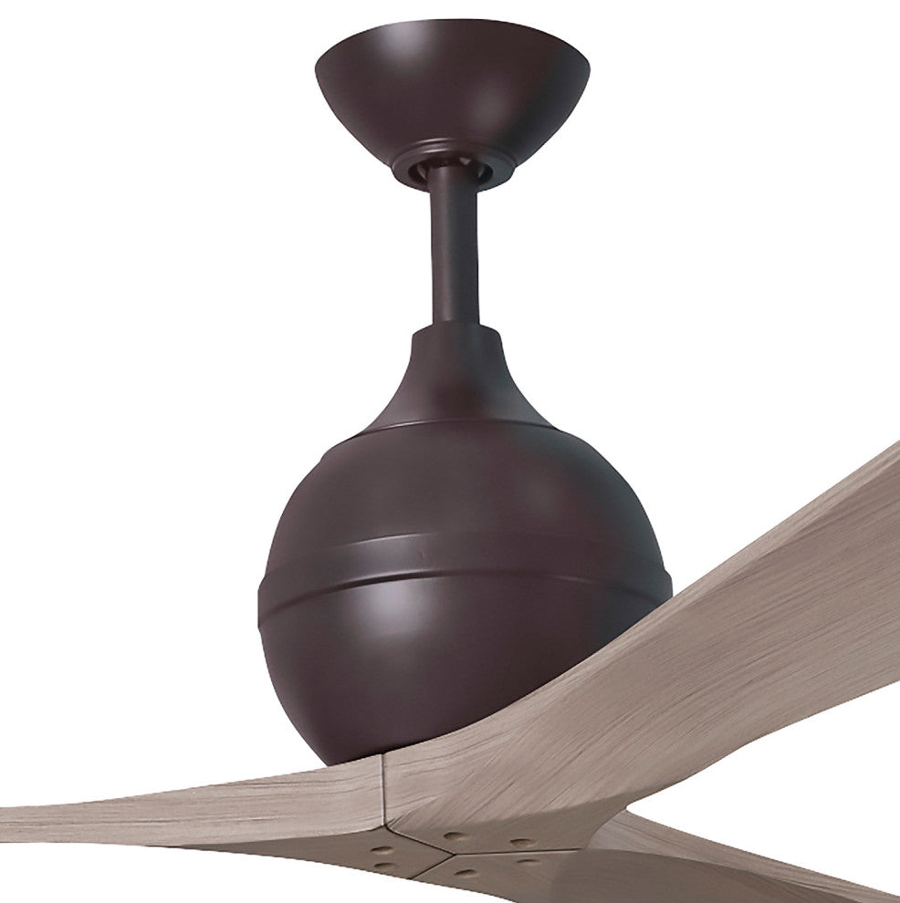 Irene-3 Paddle Fan, Textured Bronze, 52", Gray Ash Blades