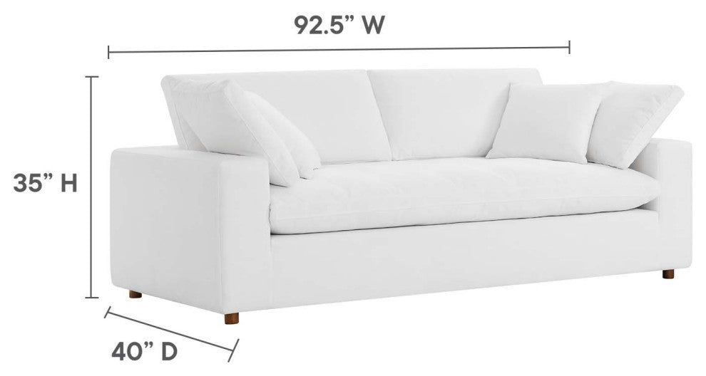 Commix Down Filled Overstuffed Sofa - Pure White