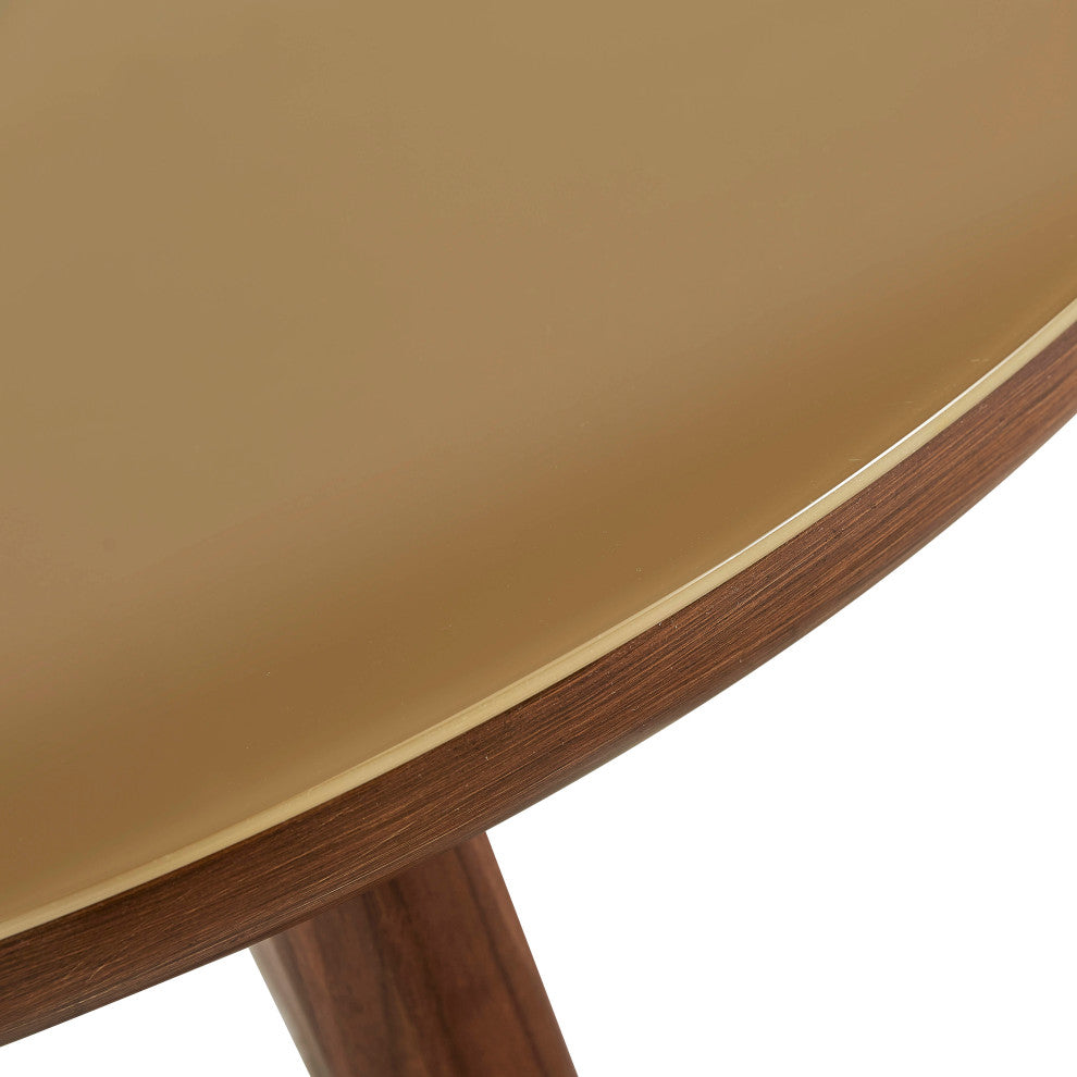 Oani Walnut and Glass Dining Table, Round