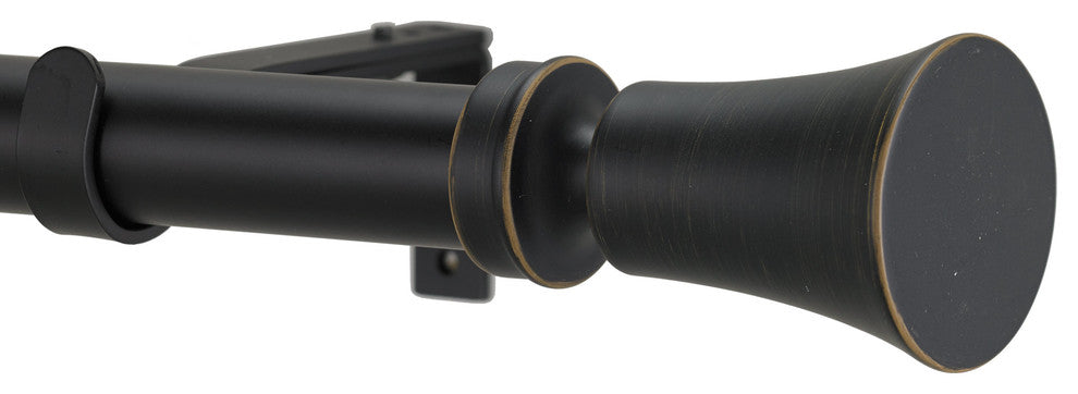 Tama Non-Telescoping Curtain Rod, Distressed Wood, 48''