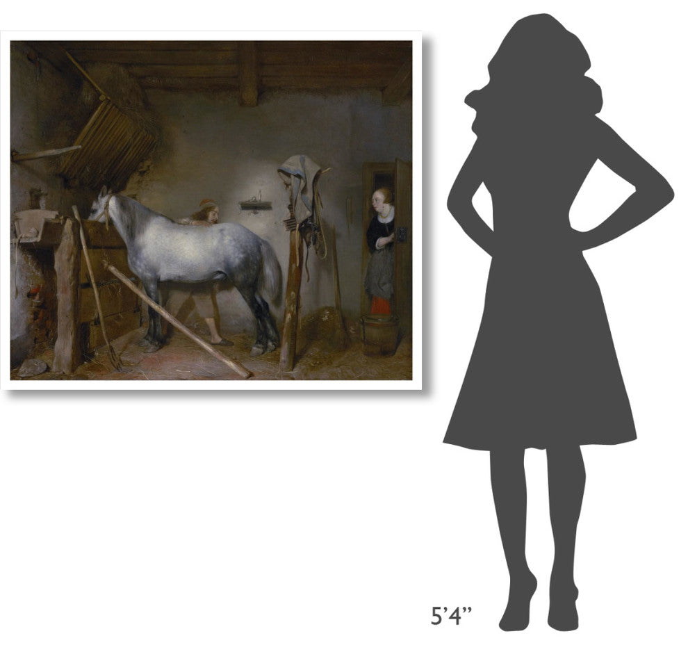 "Horse Stable" Digital Paper Print by Gerard ter Borch, 46"x39"