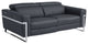 Prato Genuine Italian Leather Modern Sofa, Dark Gray