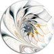 Designart - White Stained Glass Floral Art' Floral Metal Circle Wall Art, Disc o
