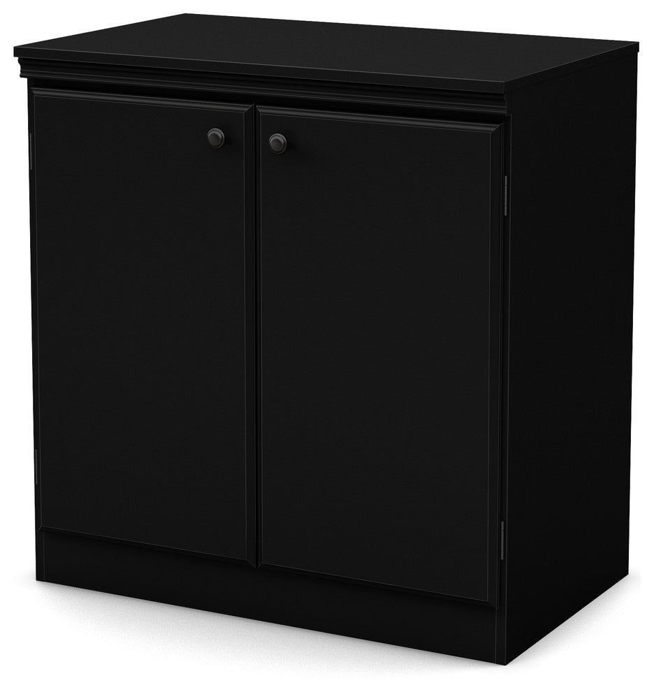 South Shore Morgan Small 2-Door Storage Cabinet, Pure Black