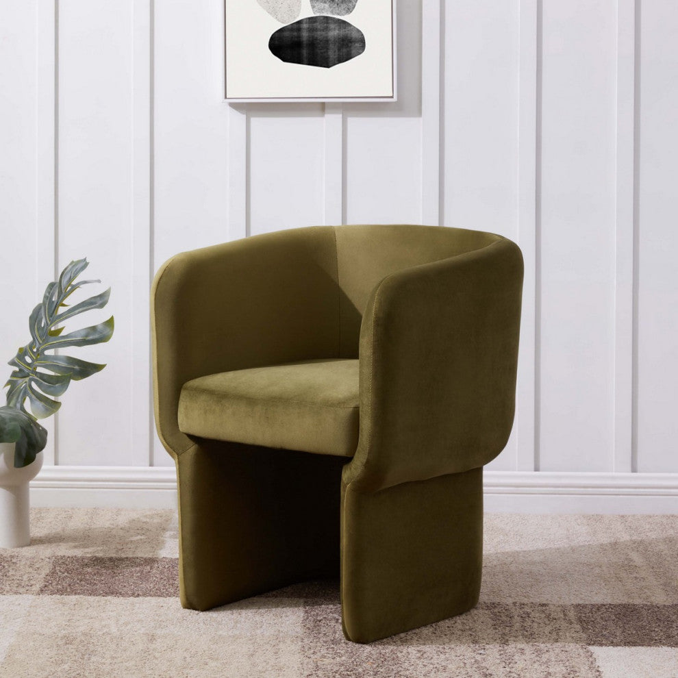 Safavieh Couture Wally Velvet Accent Chair, Olive Green